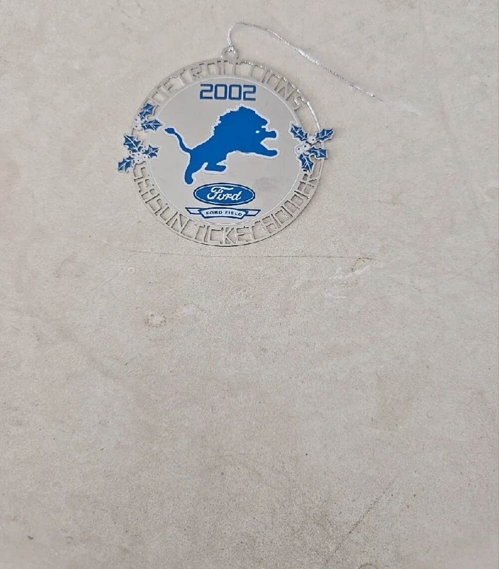Detroit Lions Holiday Ornaments - Set Of Six - Blue, Gray & Silver